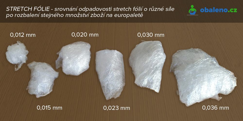 Stretch folie srovnání odpadovosti